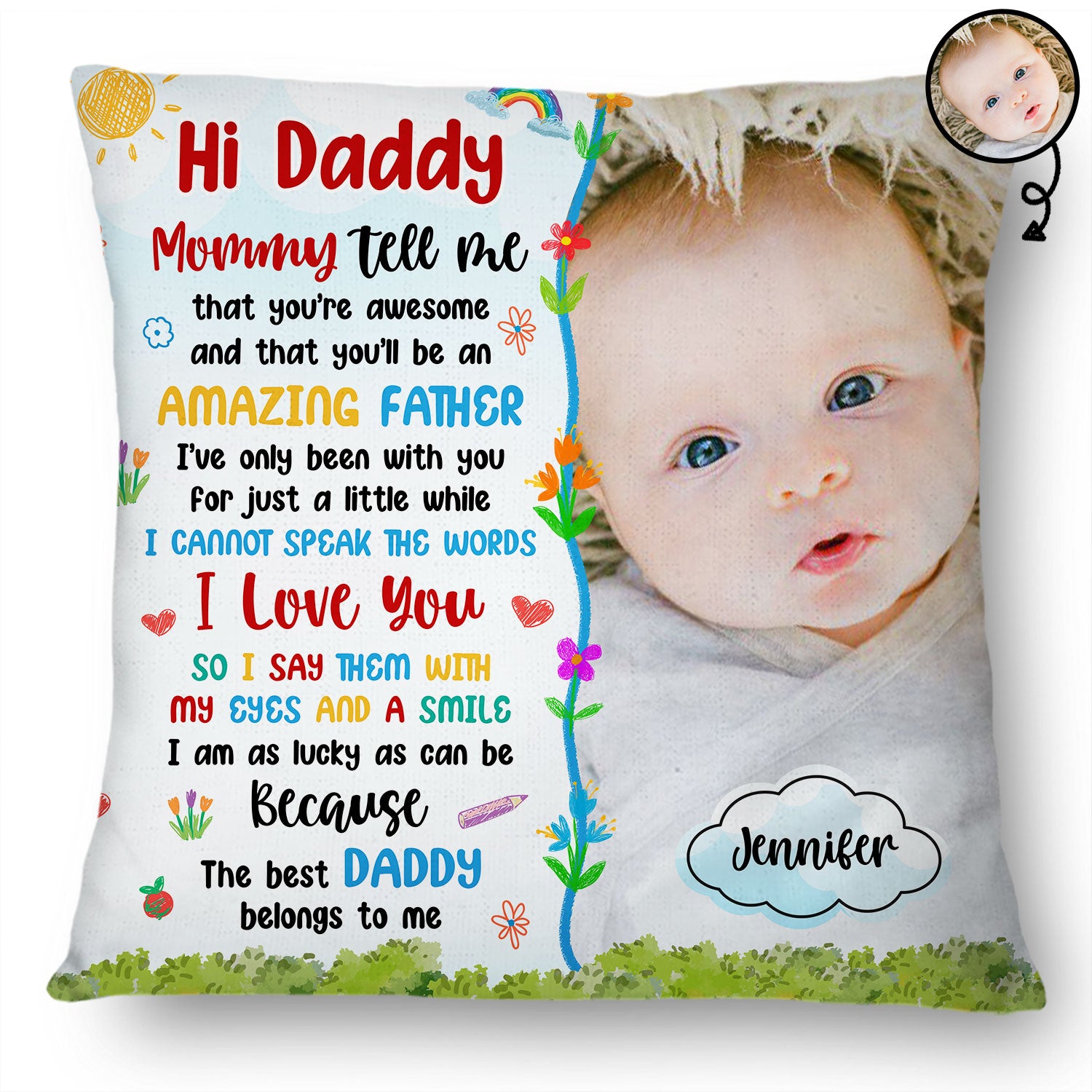 Custom Photo The Best Daddy Belongs To Me - Gift For Father, Dad, New Dad - Personalized Pillow