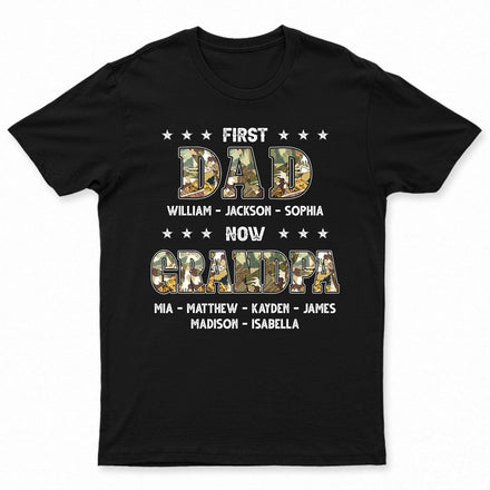Premier papa, maintenant grand-père - Cadeau pour père, grand-père - T-shirt personnalisé