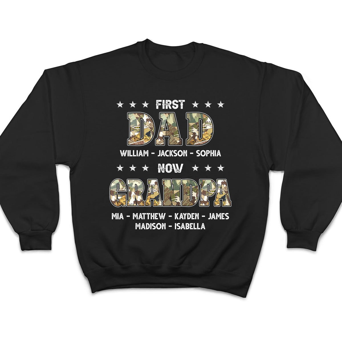 First Dad Now Grandpa - Gift For Father, Grandfather - Personalized T Shirt