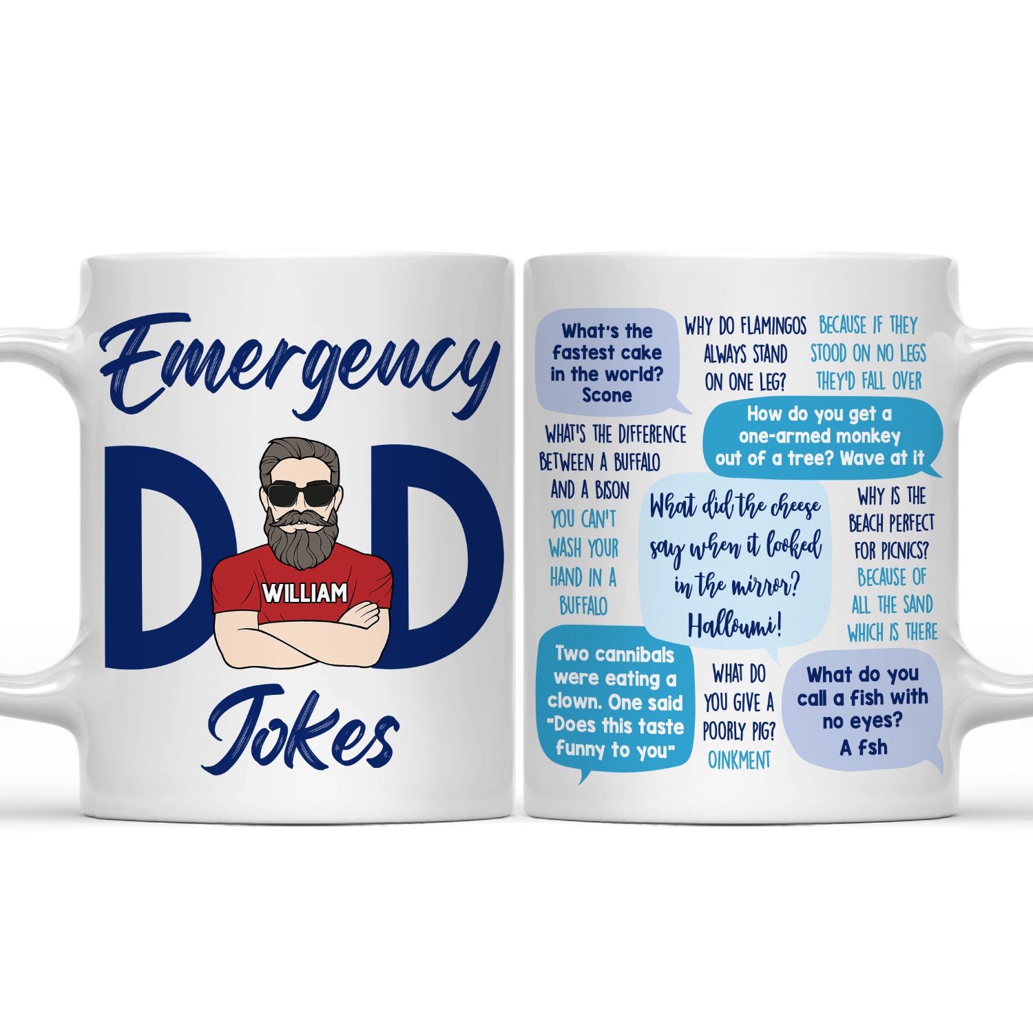 Emergency Dad Jokes - Gift For Father, Daddy - Personalized Mug