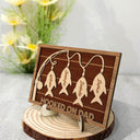 Hooked On Dad Grandpa - Gift For Father, Grandfather - Personalized 2-Layered Wooden Plaque With Stand