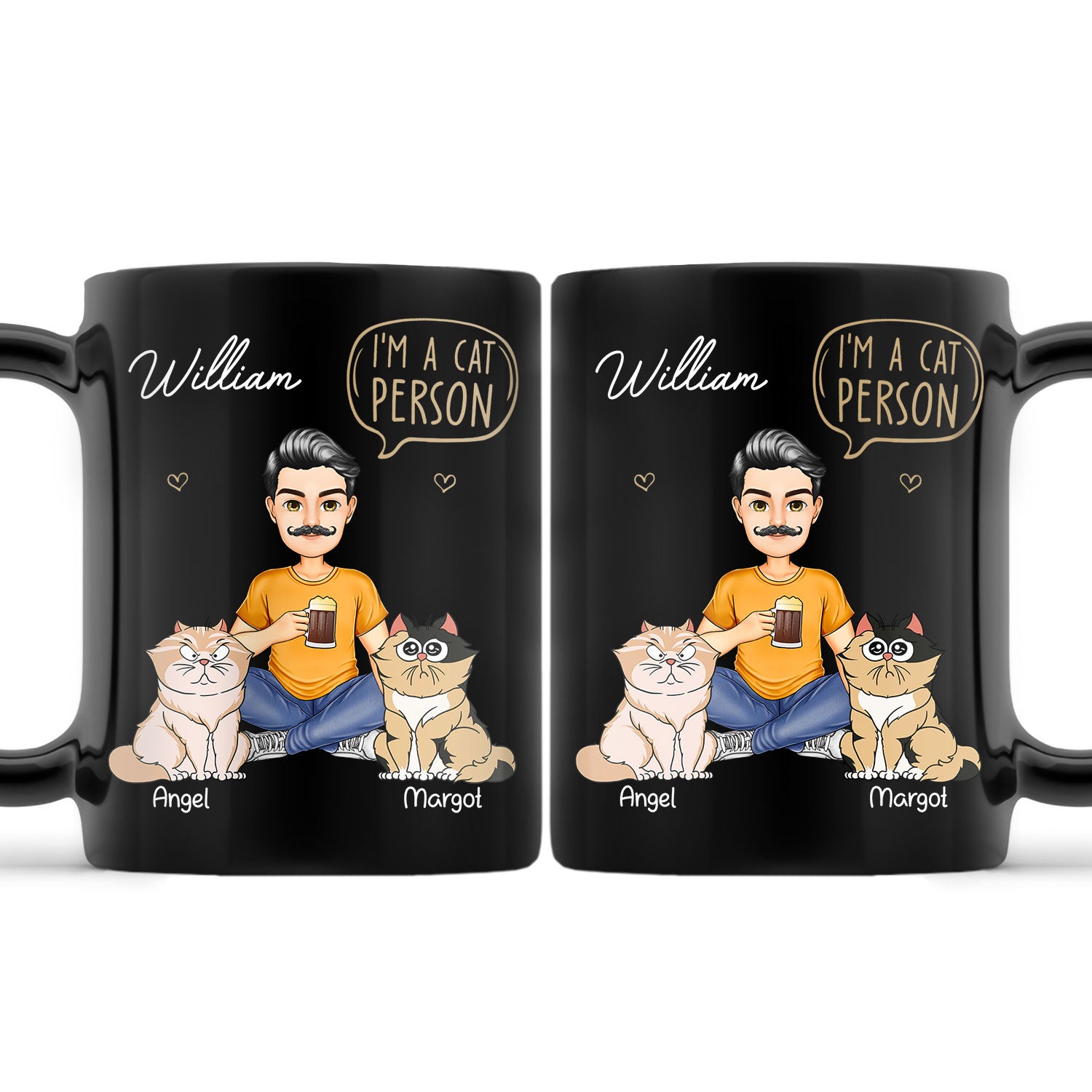 Cat Mom Cat Dad I'm A Cat Person - Gift For Cat Lovers - Personalized Black Mug