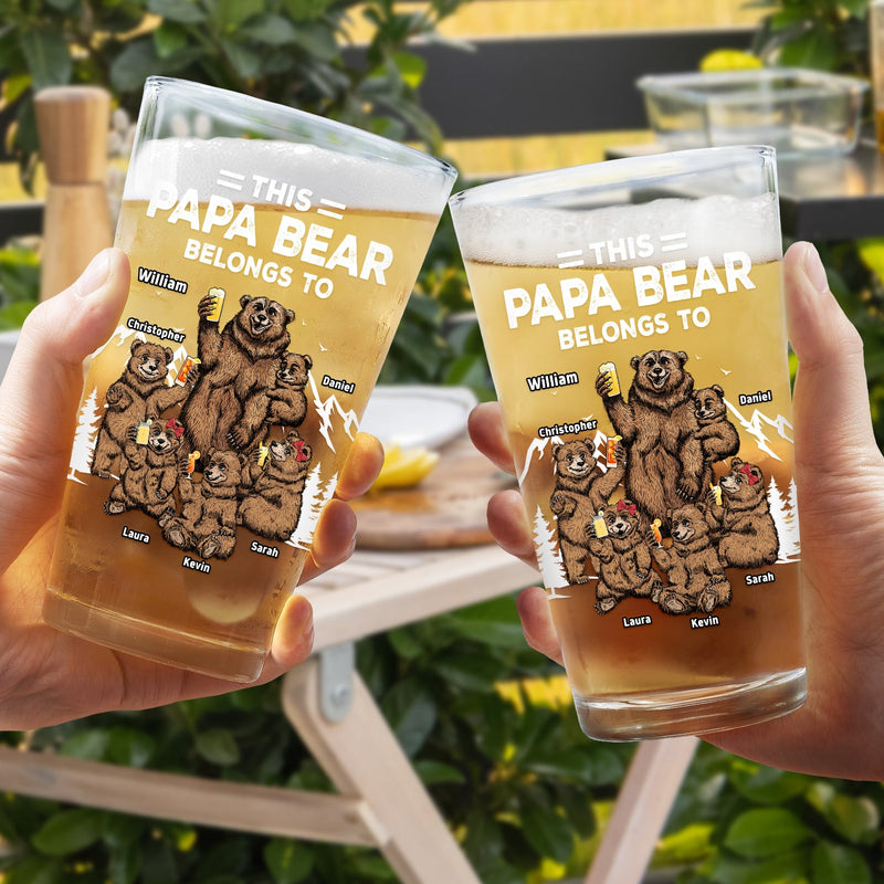 Ce Papa Ours appartient à - Verre à bière personnalisé