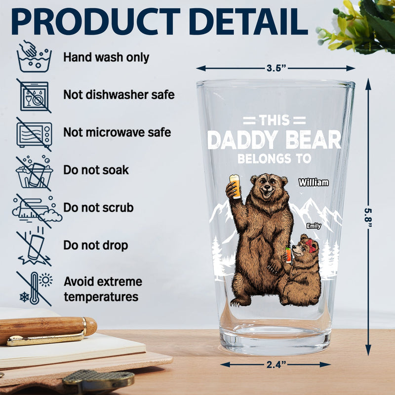 Ce Papa Ours appartient à - Verre à bière personnalisé