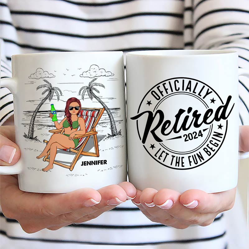 Officially Retired Let The Fun Begin - Personalized Mug
