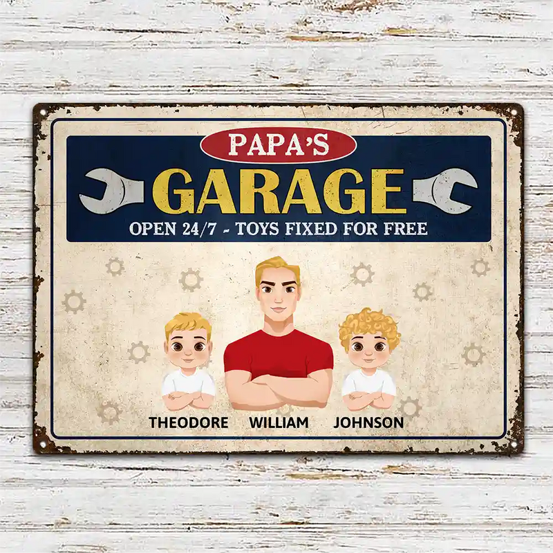 Dad's Grandpa's Garage - Personalized Classic Metal Signs