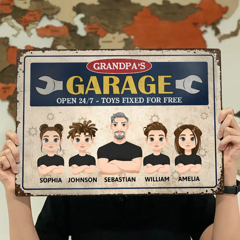 Dad's Grandpa's Garage - Personalized Classic Metal Signs