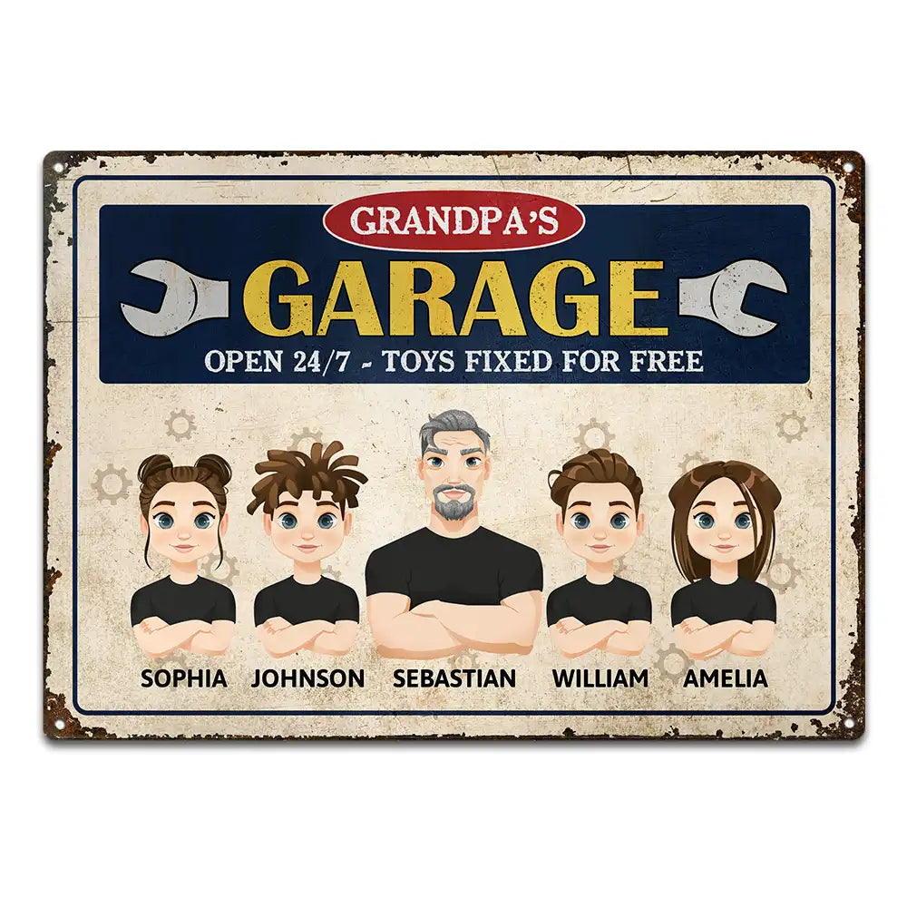 Dad's Grandpa's Garage - Personalized Classic Metal Signs