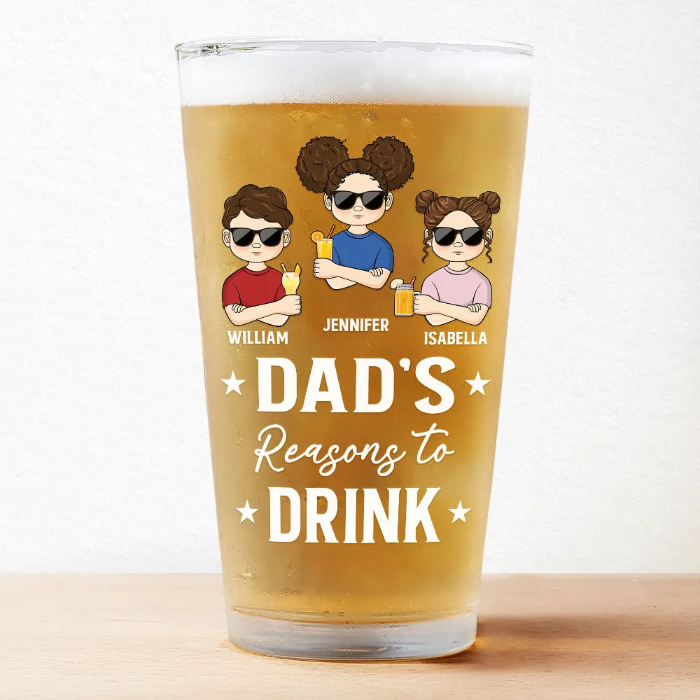 Dad's Reasons To Drink - Personalized Pint Glass