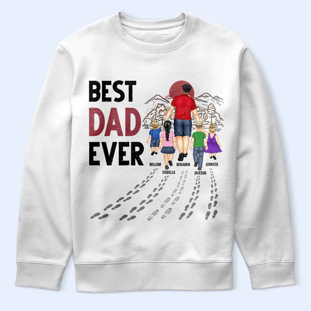 Best Dad Ever Walking - Personalized T Shirt
