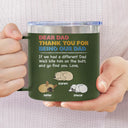 Dog Dad Thank You For Being My Dad - Personalized 14oz Stainless Steel Tumbler With Handle