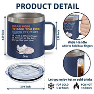 Dog Dad Thank You For Being My Dad - Personalized 14oz Stainless Steel Tumbler With Handle