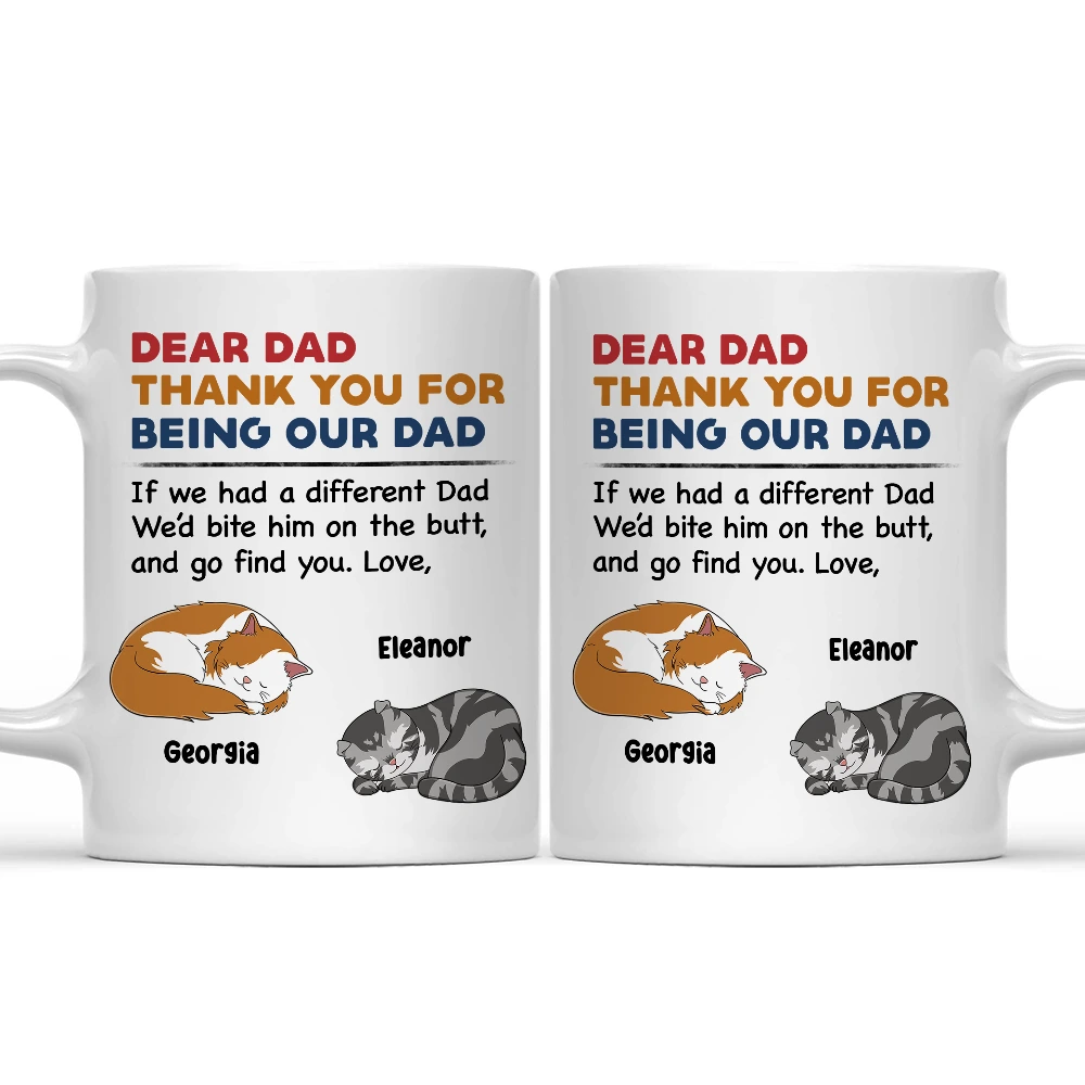 Cat Dad Cat Mom Thank You For Being Our Dad Mom - Personalized Mug