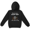 Dog Dad Behind Every Good Man - Personalized T Shirt