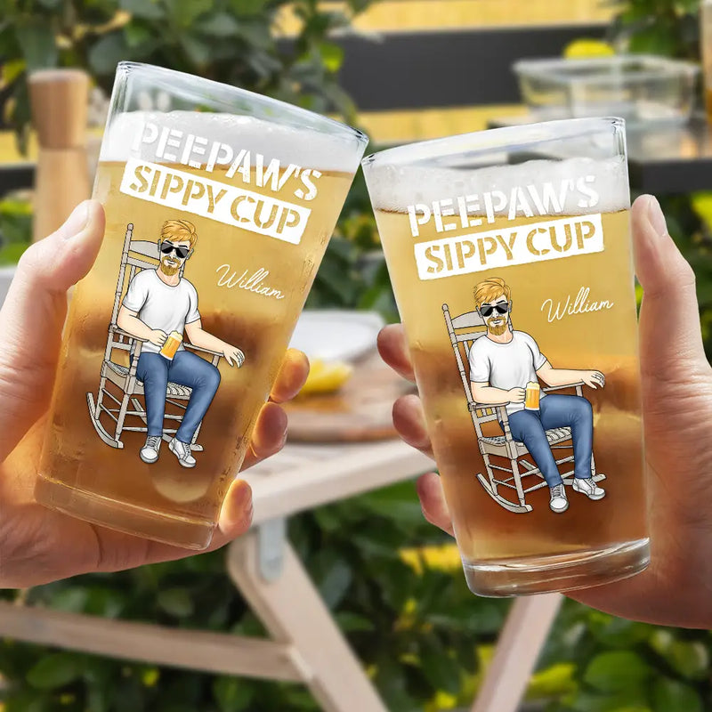 Daddy's Grandpa's Sippy Cup - Personalized Beer Glass