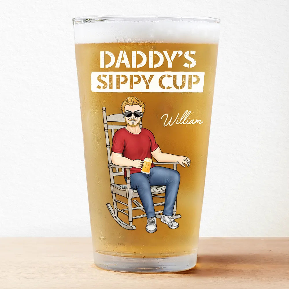 Daddy's Grandpa's Sippy Cup - Personalized Beer Glass