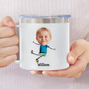 Photo personnalisée pour papa (Les raisons pour lesquelles vous buvez drôle) - Gobelet personnalisé en acier inoxydable de 14 oz avec poignée