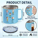 Photo personnalisée pour papa (Les raisons pour lesquelles vous buvez drôle) - Gobelet personnalisé en acier inoxydable de 14 oz avec poignée