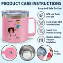 Photo personnalisée pour papa (Les raisons pour lesquelles vous buvez drôle) - Gobelet personnalisé en acier inoxydable de 14 oz avec poignée