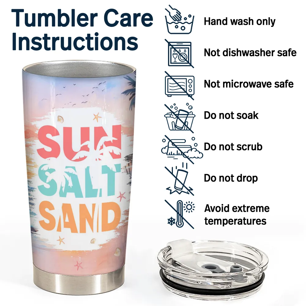 Sun Salt Sand Summer Vibe - Personalized Tumbler