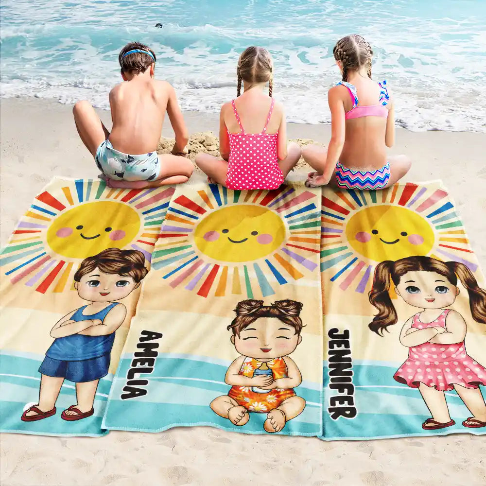 Serviette de plage personnalisée pour enfants d'été