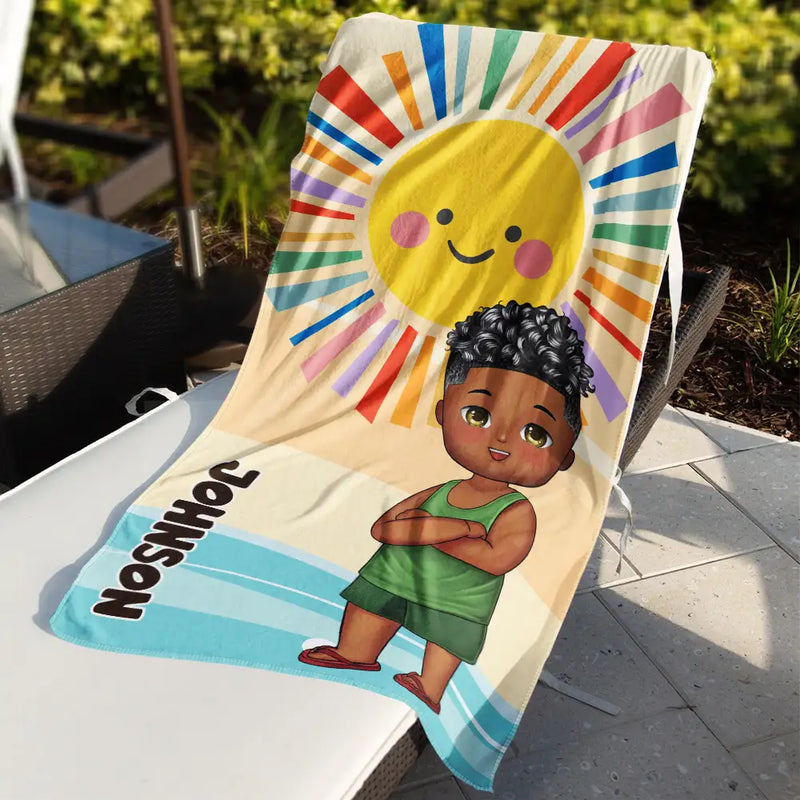 Serviette de plage personnalisée pour enfants d'été