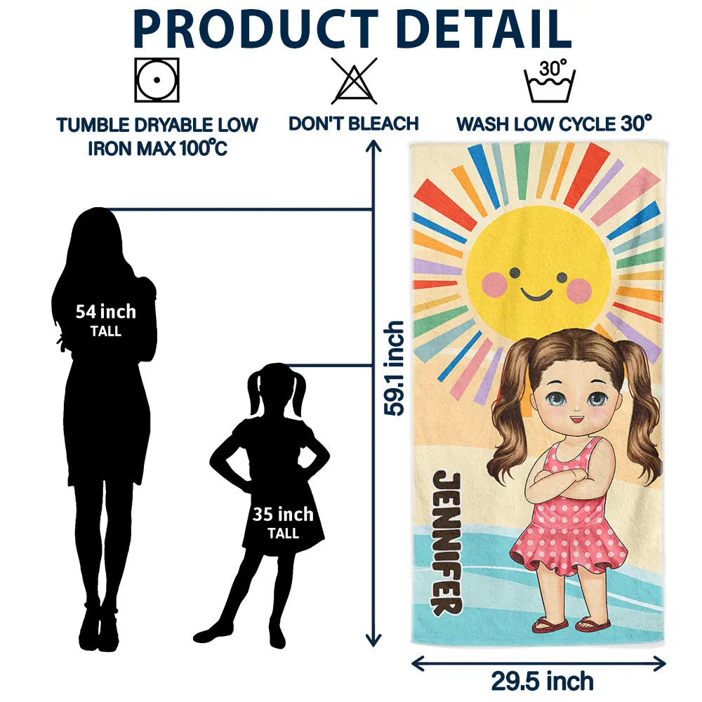 Serviette de plage personnalisée pour enfants d'été