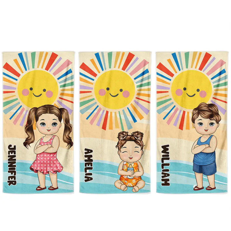 Serviette de plage personnalisée pour enfants d'été