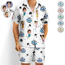 Custom Photo Best Dad Papa Ever Coconut Palm - Personalized Hawaii Set Shirt And Shorts