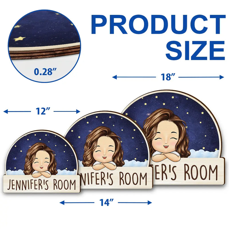 Kid Welcome To My Room - Personalized Custom Shaped Wood Sign