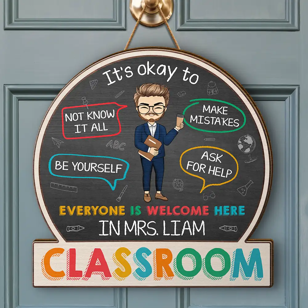 Dans cette salle de classe, c'est acceptable - Panneau en bois personnalisé en forme de cœur