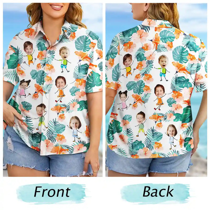 Custom Photo Funny Kids - Personalized Hawaiian Shirt
