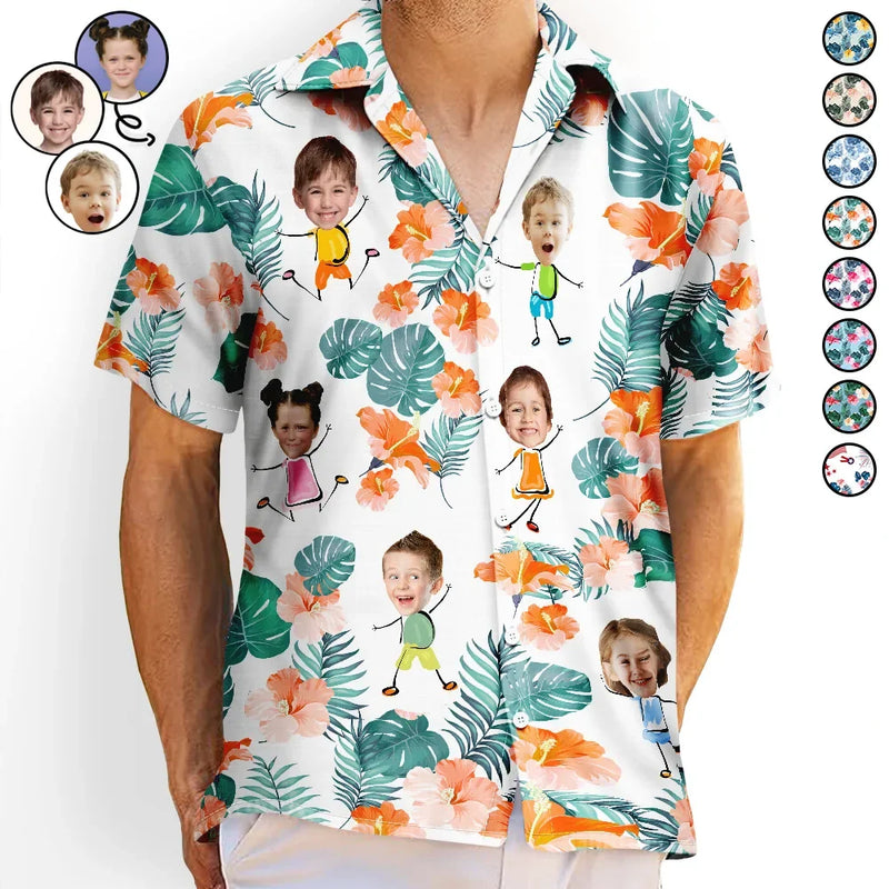 Custom Photo Funny Kids - Personalized Hawaiian Shirt