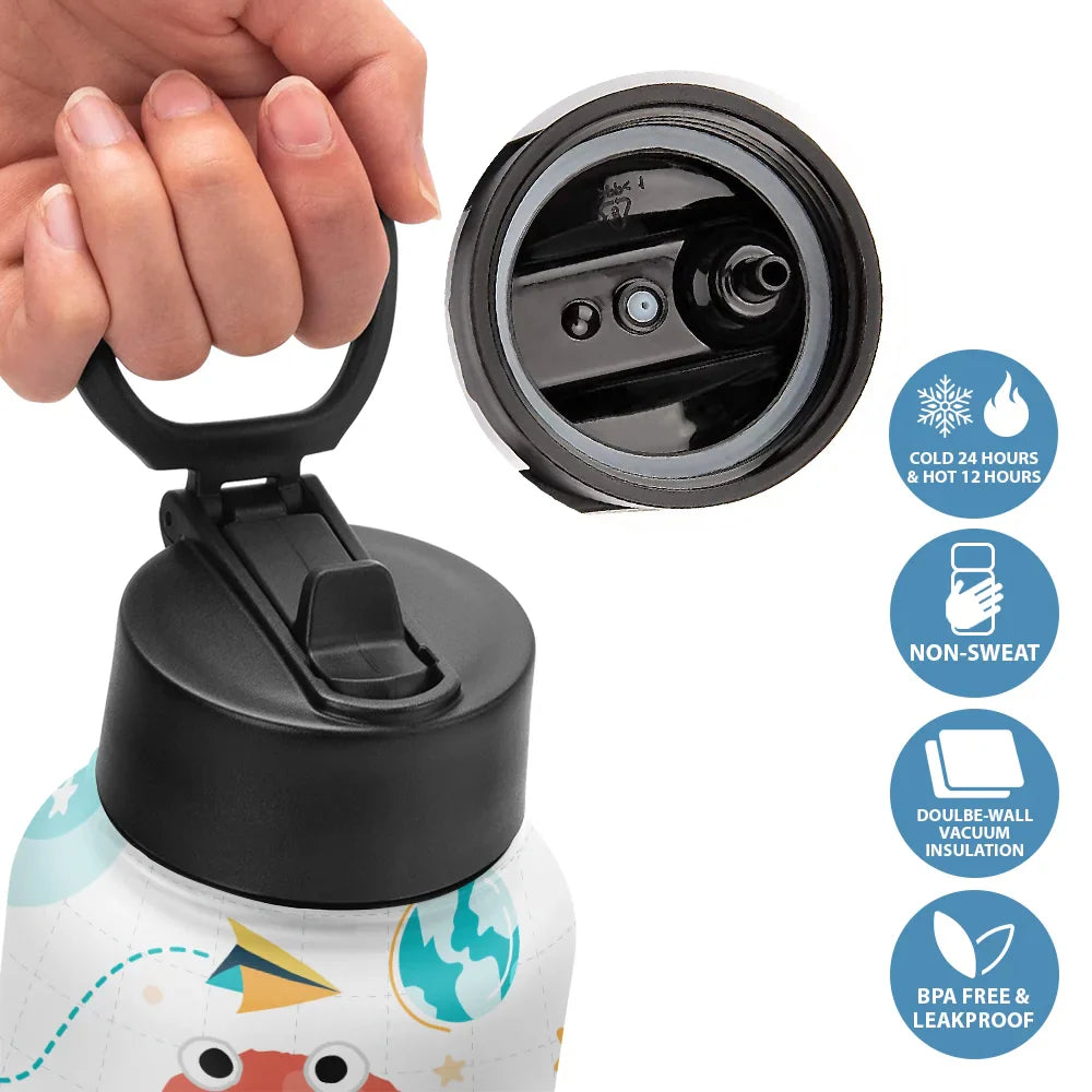 Letter Monogram School - Personalized Kids Water Bottle