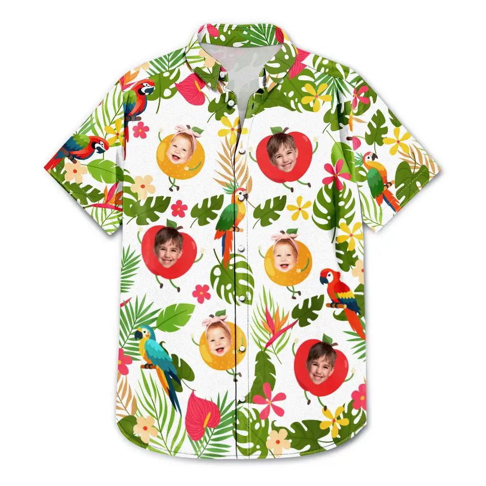 Custom Photo Tropical Fruit Kids - Personalized Hawaiian Shirt