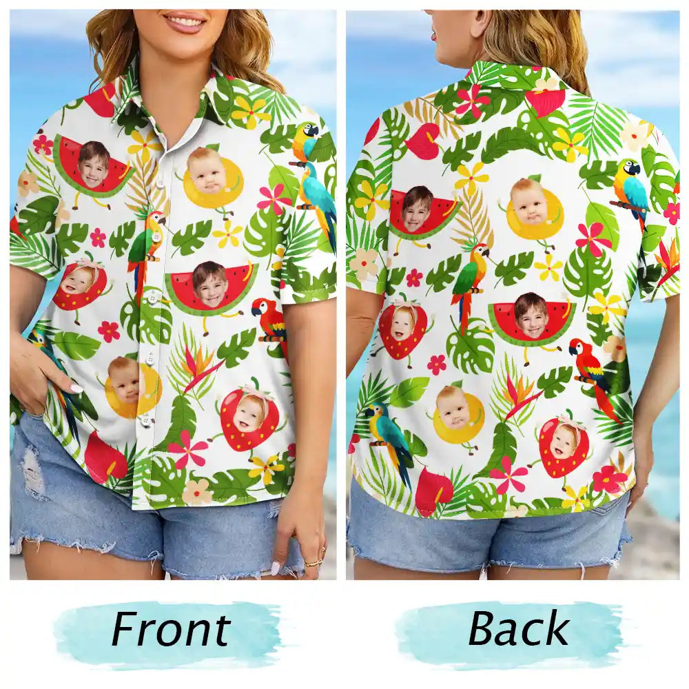 Custom Photo Tropical Fruit Kids - Personalized Hawaiian Shirt