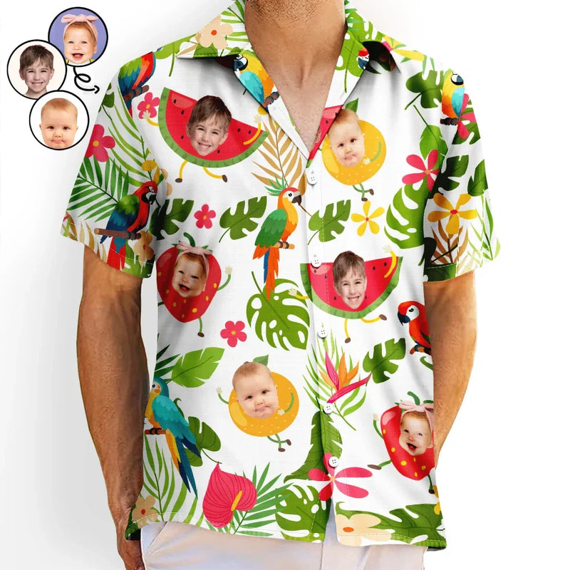 Custom Photo Tropical Fruit Kids - Personalized Hawaiian Shirt