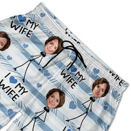 Custom Photo I Love My Wife - Personalized Unisex Beach Shorts