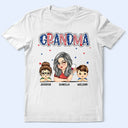 Grandma And Grandkids Stars And Stripes - Personalized T Shirt