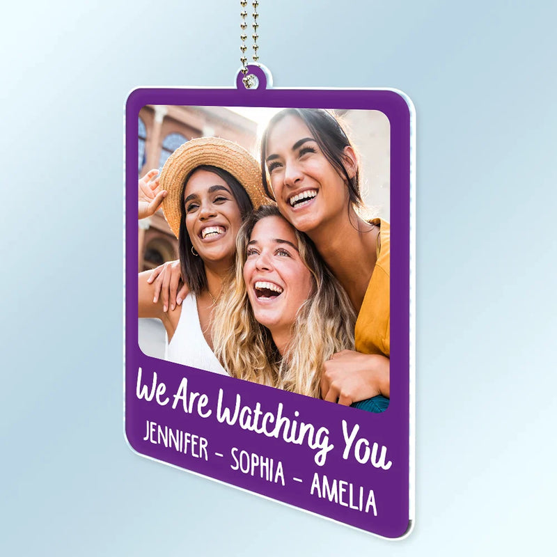 Custom Photo Mom Dad Don't Do Stupid Things - Personalized Acrylic Car Hanger