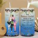 Because Of You I Laugh A Little Harder Friendship - Personalized Ombre Frosted Glass Can