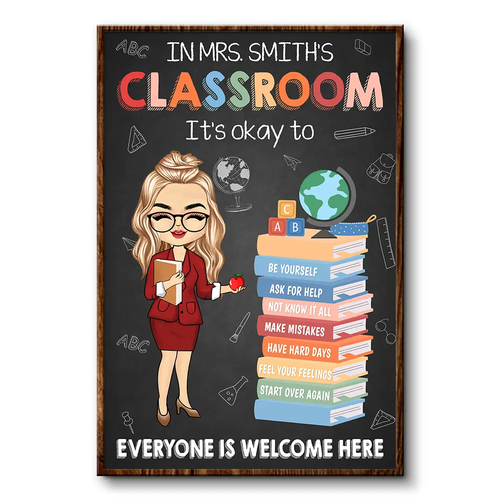 Professeur dans cette classe, c'est bien de - Affiche personnalisée