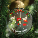 Family Stockings - Personalized Circle Glass Ornament