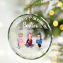 Christmas Congrats On Being My Bestie - Personalized Circle Glass Ornament