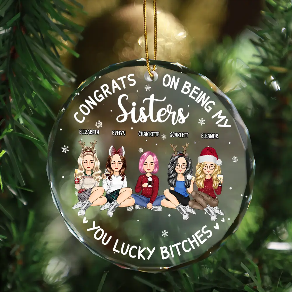 Christmas Congrats On Being My Bestie - Personalized Circle Glass Ornament