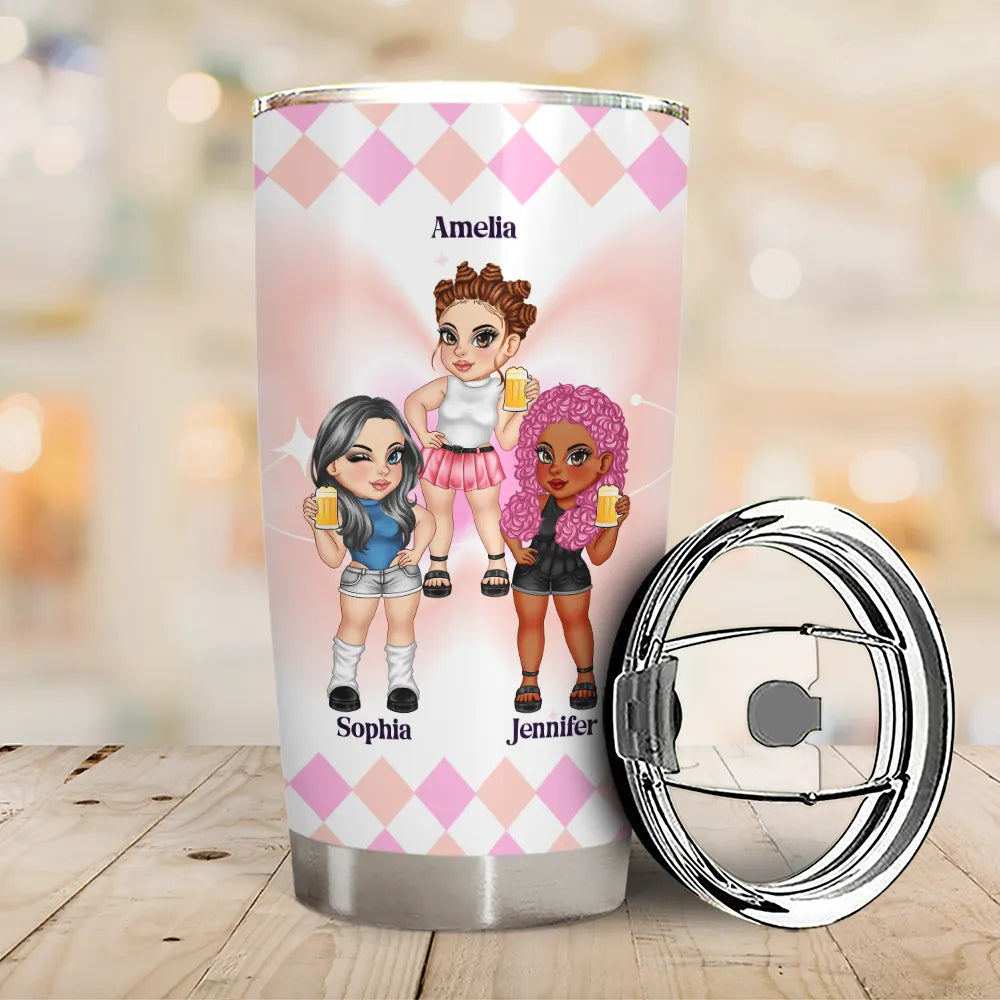 Y2K Besties Because Of You I Laugh A Little Harder - Personalized Tumbler