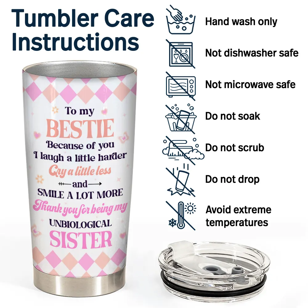 Y2K Besties Because Of You I Laugh A Little Harder - Personalized Tumbler