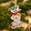 Jingle Cat All The Way - Décoration en bois personnalisée 