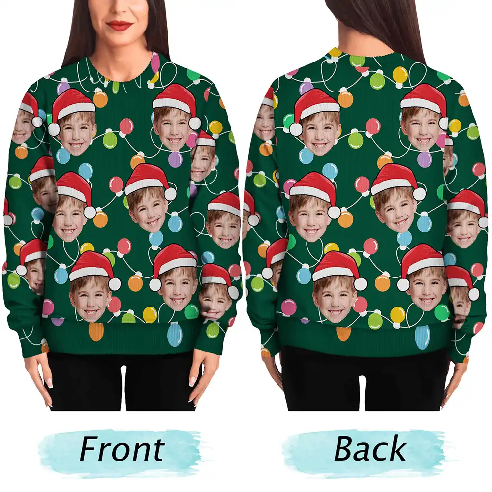 Custom Photo Funny Family Face - Personalized Unisex Ugly Sweater