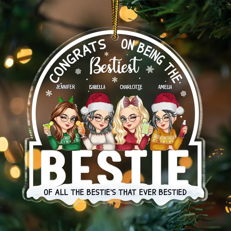 Félicitations pour être la meilleure amie de toutes les meilleures amies - Décoration acrylique personnalisée en forme personnalisée